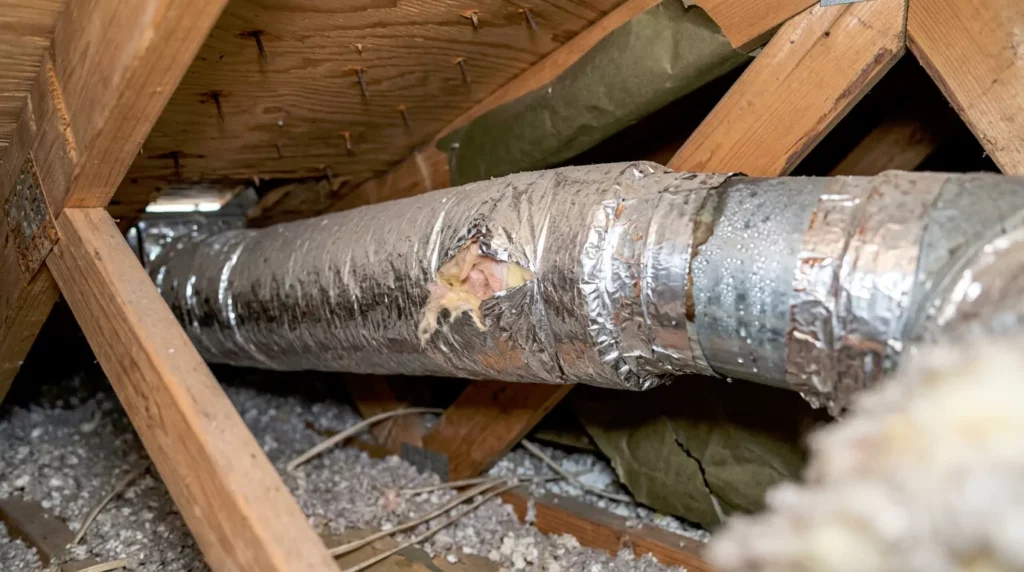Signs of Leaking or Sweating Attic Ducts