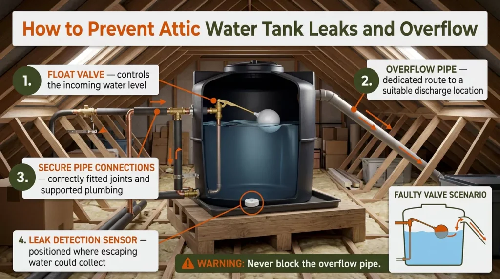 attic-water-tank-leak-prevention