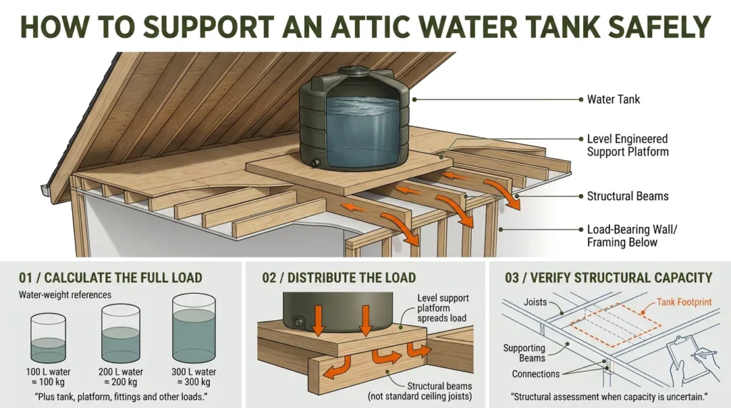 How to Support an Attic Water Tank Safely